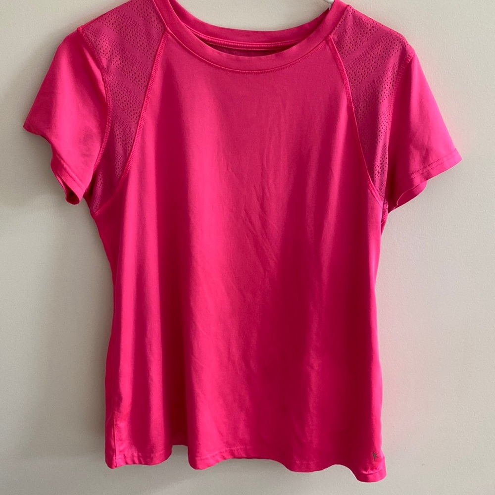 Danskin Now Pink Mesh Inset T Shirt Size Medium